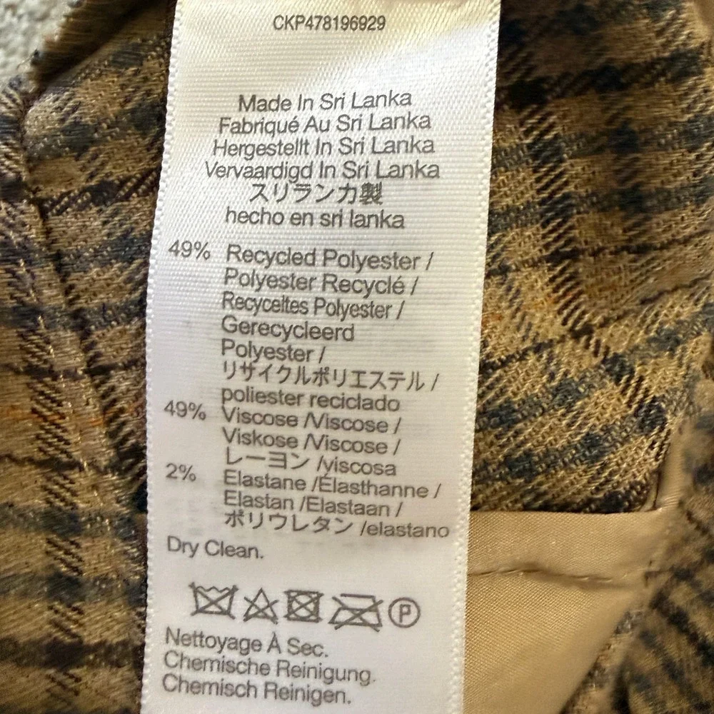 Madewell Turner Tapered Pant Brown Plaid Trousers 4 Academia Collegiate Preppy